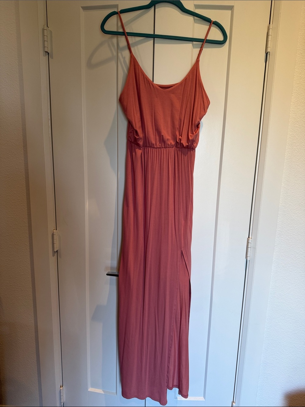 Lulu's Dusty Rose Colored Spaghetti Strap Maxi Dress